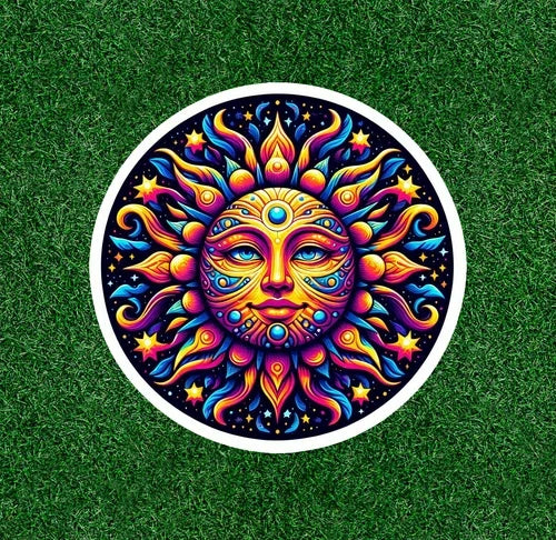 Beautiful Celestial Sun waterproof vinyl sticker