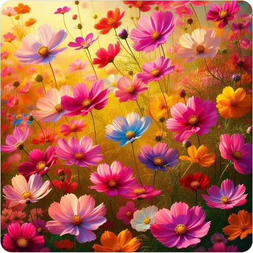 Beautiful Cosmos flowers waterproof vinyl sticker