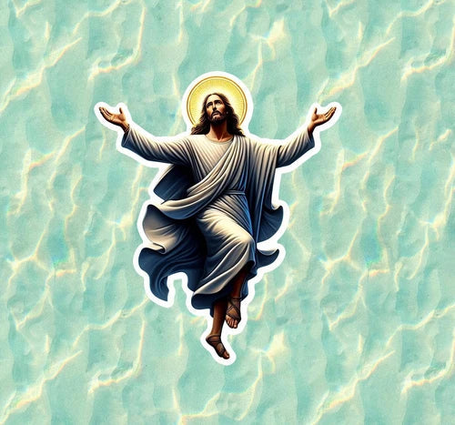 Dancing Jesus waterproof vinyl sticker