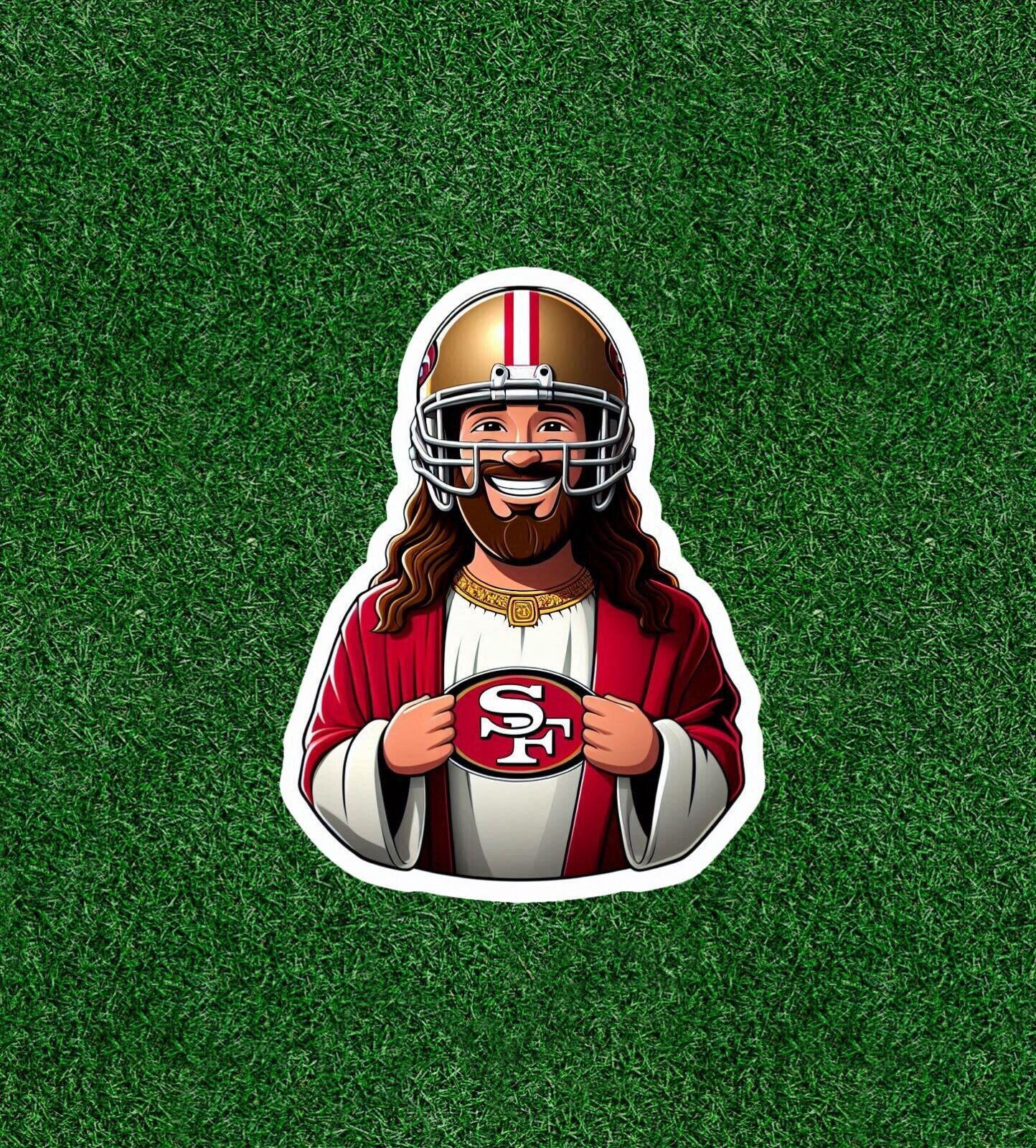 Jesus is a San Francisco Fan! vinyl sticker decal - several sizes available