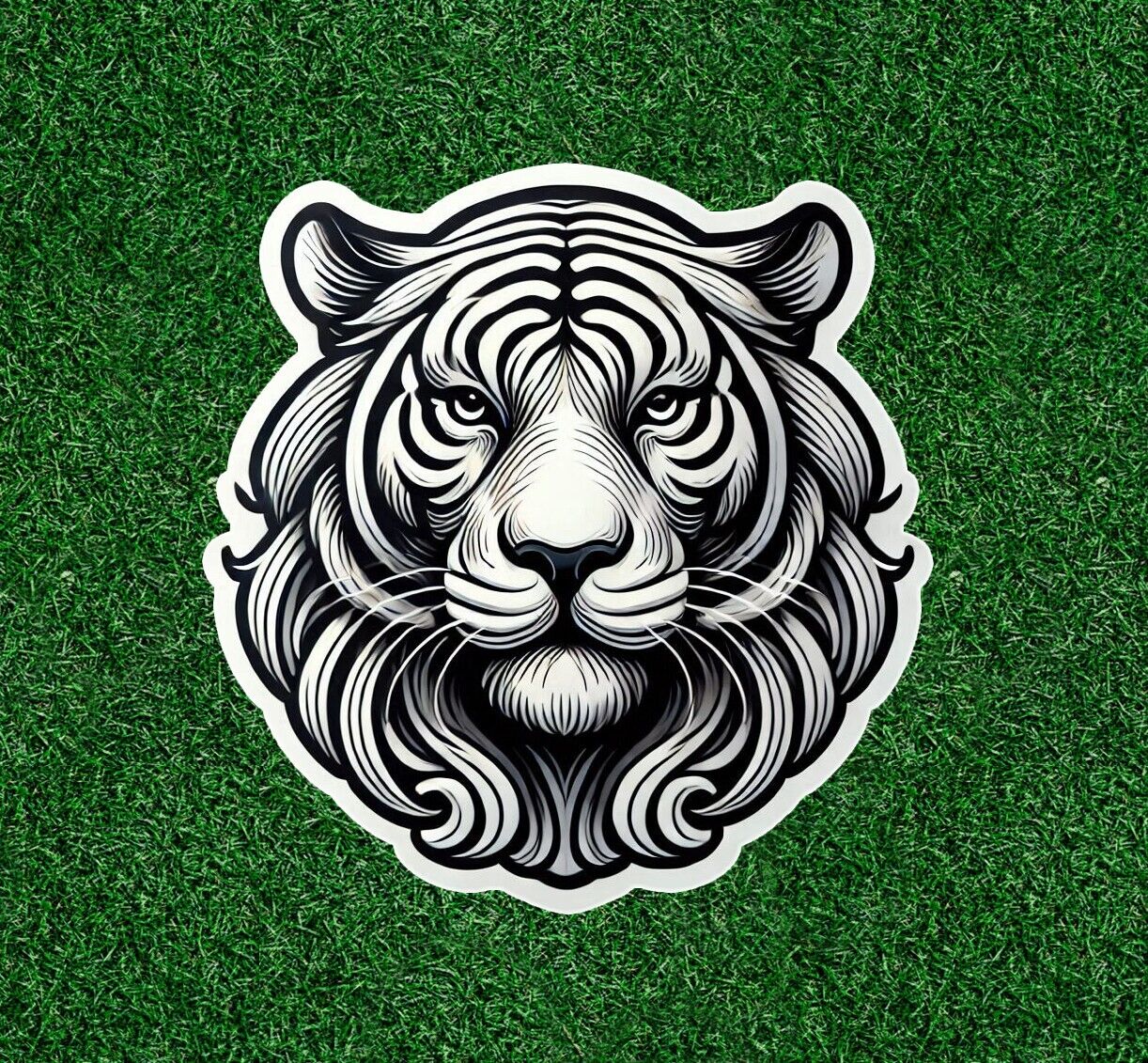 Beautiful Bengal white tiger vinyl sticker decal - many sizes available