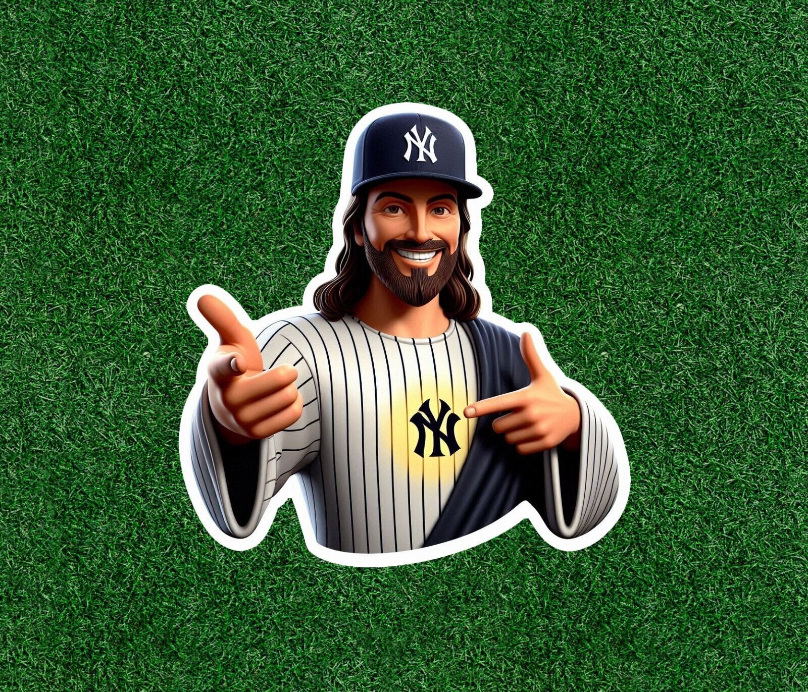 Jesus is a Yankees fan vinyl sticker decal - several sizes available