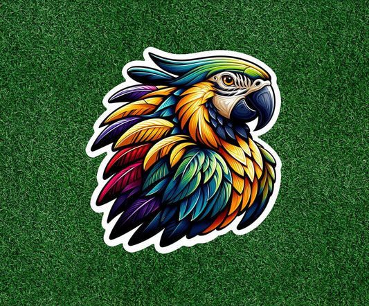 Beautiful colorful parrot vinyl sticker decal - many sizes available