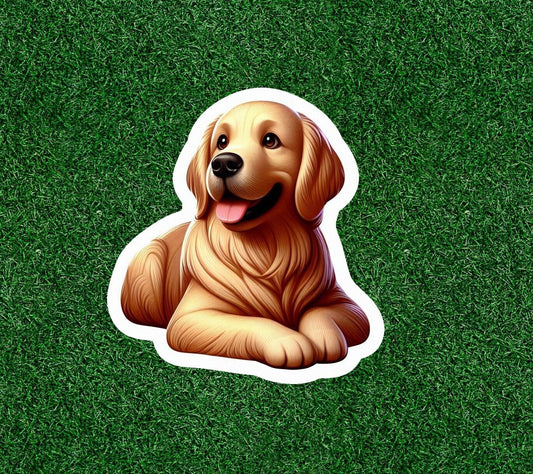 Cute Golden Retriever dog vinyl decal sticker - many sizes available