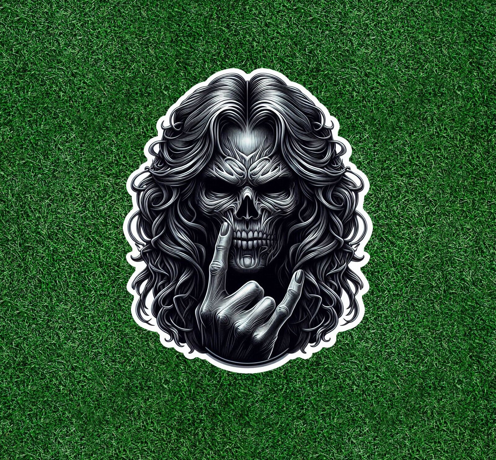 Heavy metal guy vinyl decal sticker - 4 inches