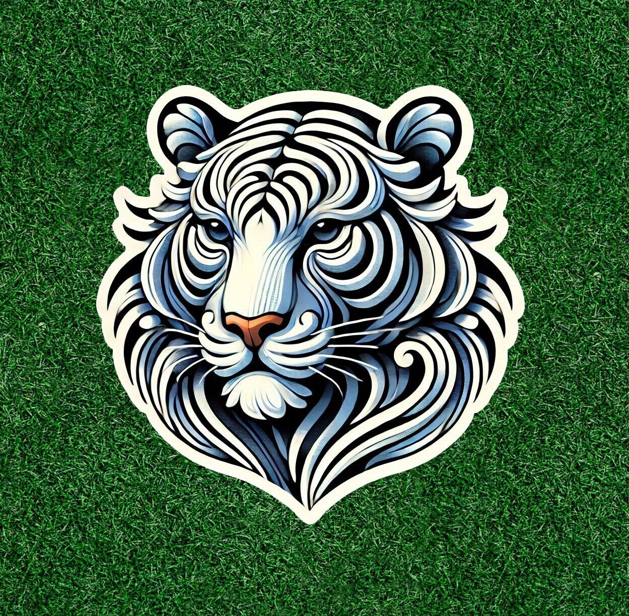 Beautiful Bengal white tiger vinyl sticker decal - many sizes available