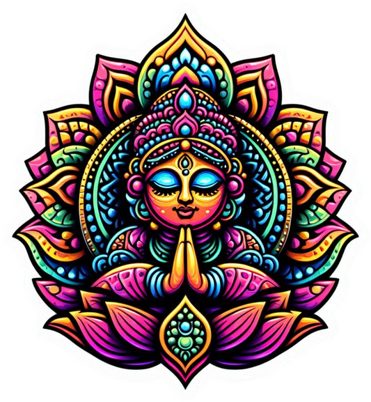 Namaste mandala Indian prayer design vinyl decal sticker - many sizes available