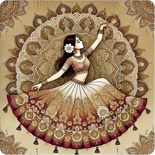 Indian bride in decorative mandala design vinyl decal sticker - many sizes