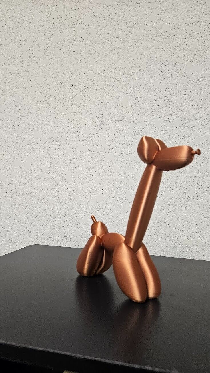 Balloon animal - giraffe statue - 7 inches in shimmering copper color