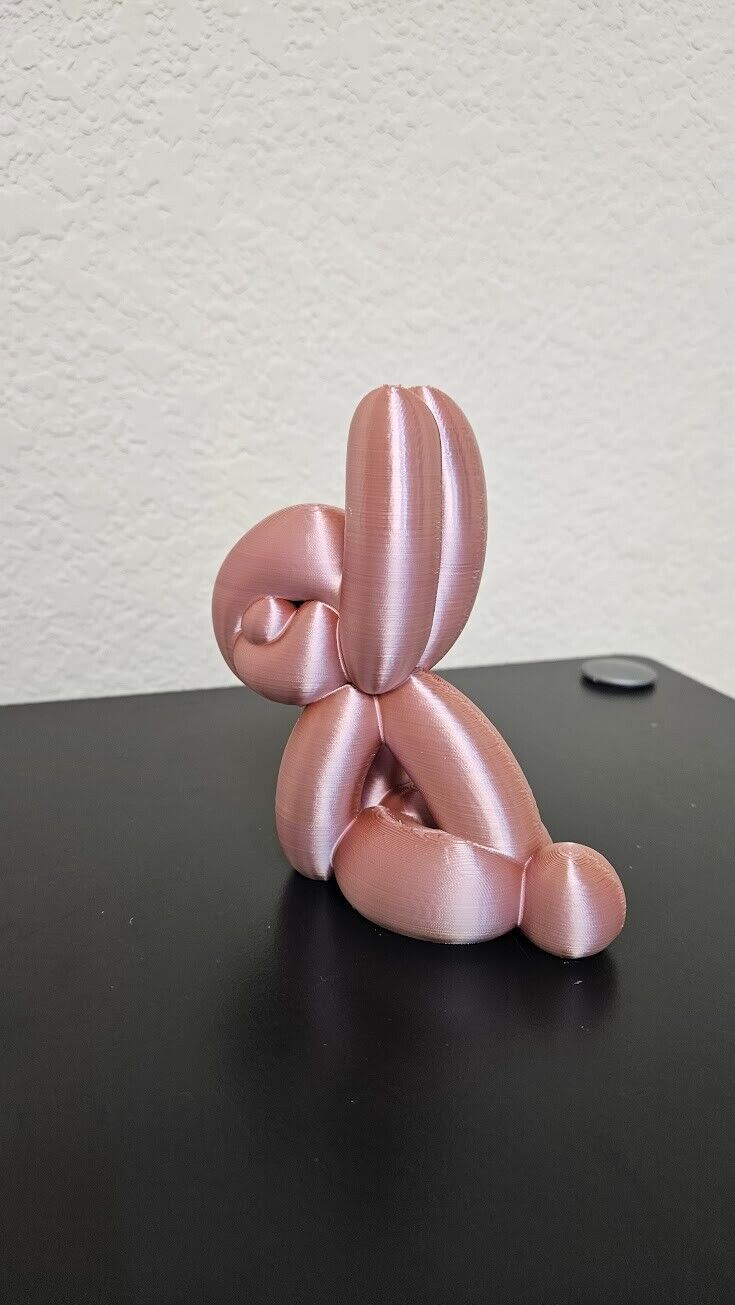 Balloon Bunny statue - shimmering rose gold color - 5 inches height