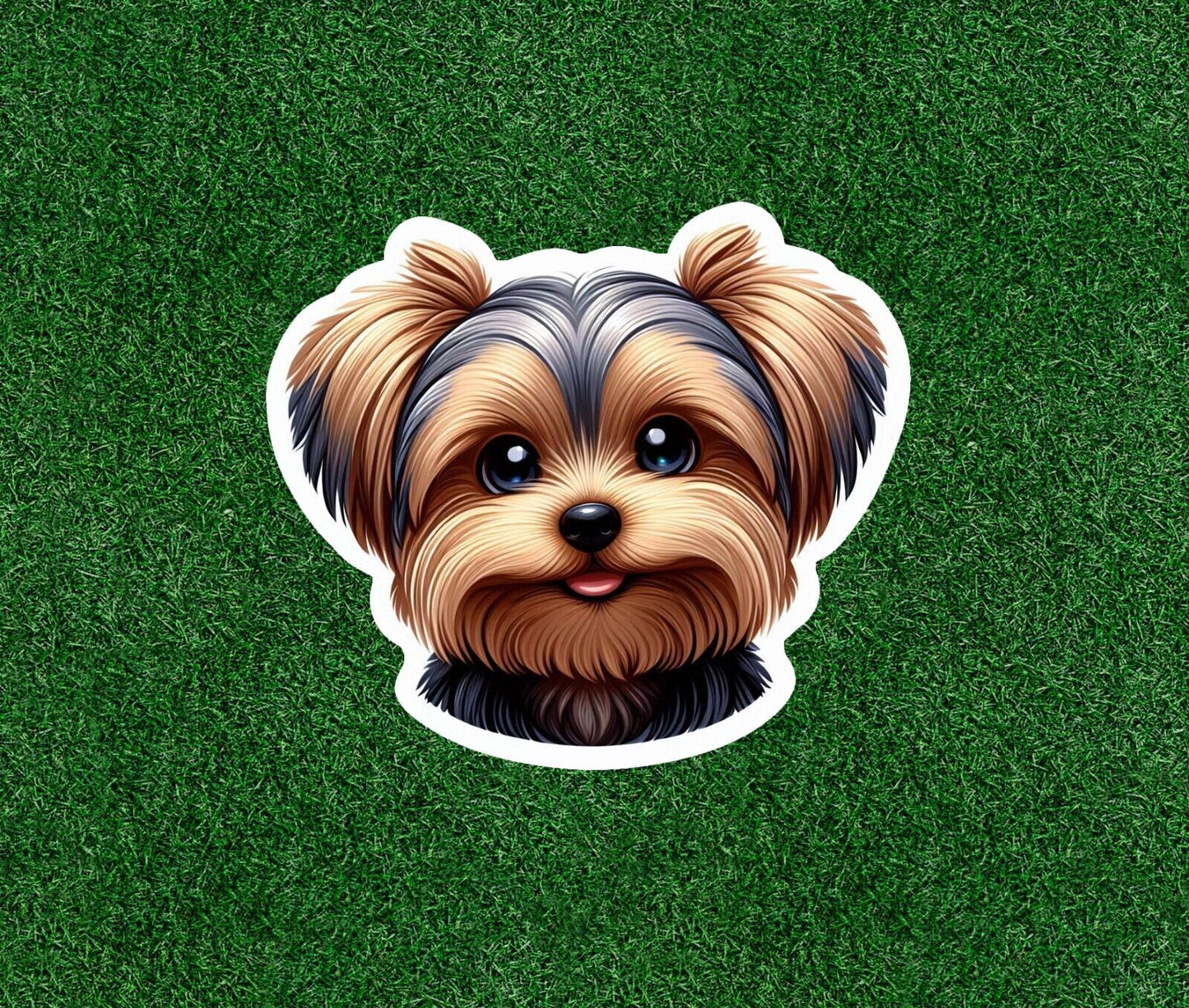 Cute Yorkshire Terrier yorkie dog vinyl sticker decal - many sizes available