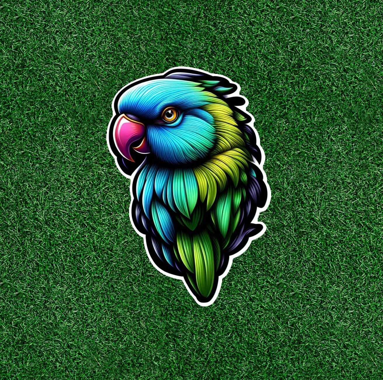 Beautiful colorful parakeet vinyl sticker decal - many sizes available