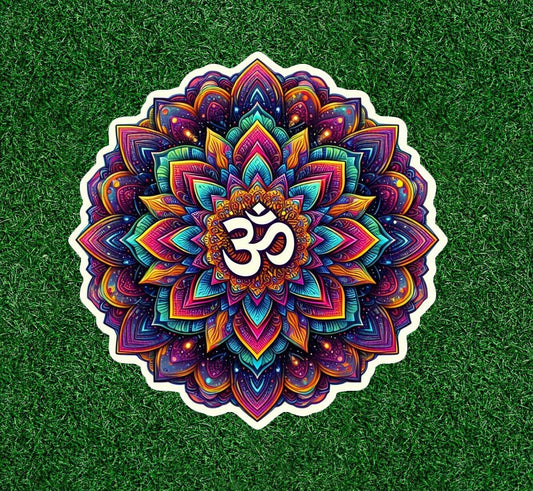 Om mandala design Indian prayer symbol vinyl decal sticker - many sizes