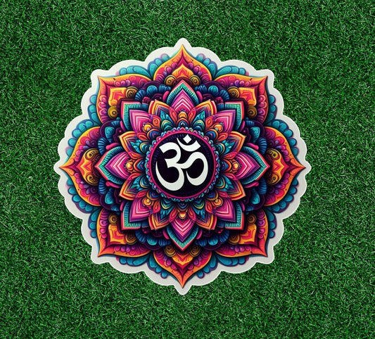 Om mandala design Indian prayer symbol vinyl decal sticker - many sizes