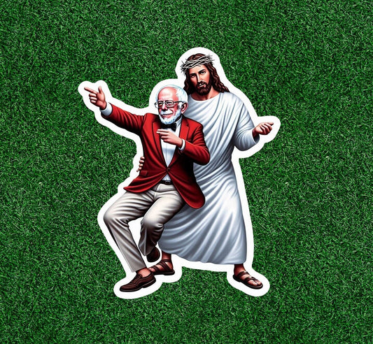 Jesus Dancing with Bernie S - vinyl sticker decal - several sizes available