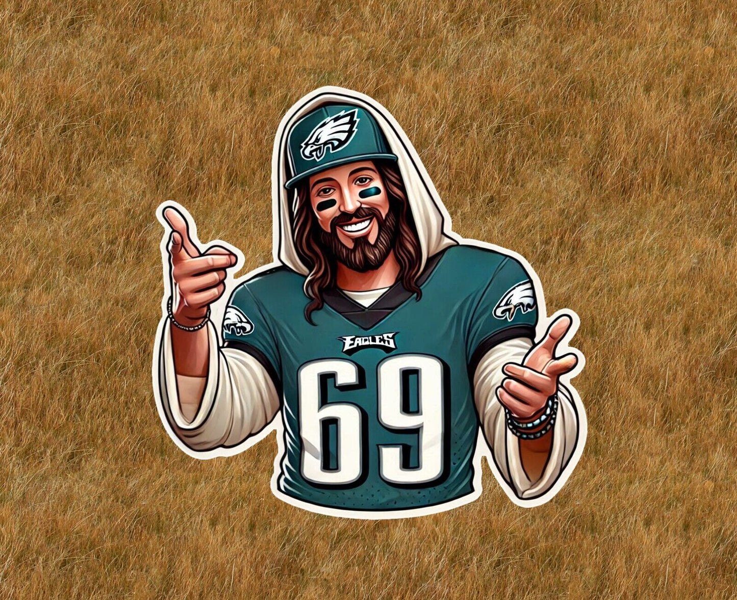 Jesus is a Philadelphia Eagles fan vinyl sticker decal - several sizes available