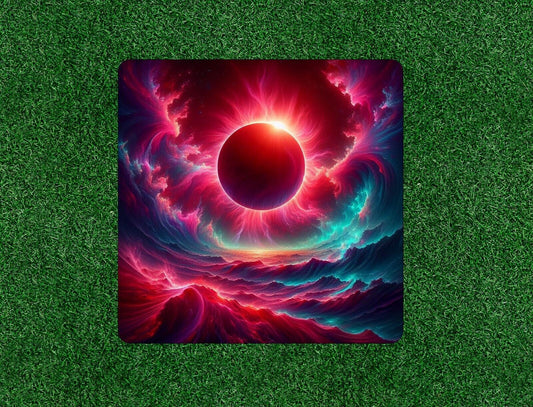 Very colorful eclipse under psychedelic sky vinyl sticker decal - several sizes