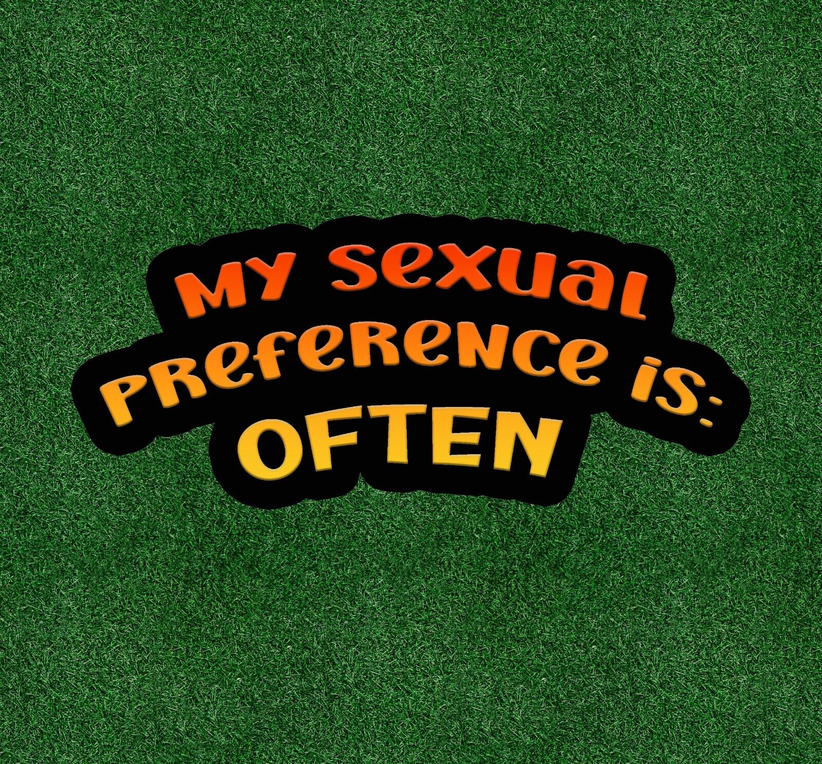 Adult humor - "My sexual Preference is often" vinyl sticker decal - 4 inches 