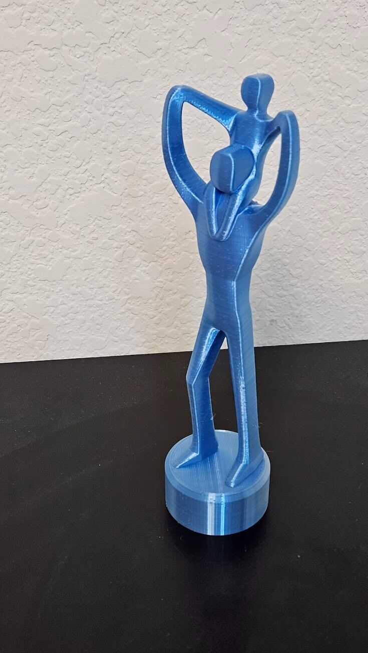 Father and son 11 inch statue - blue and silverish tone