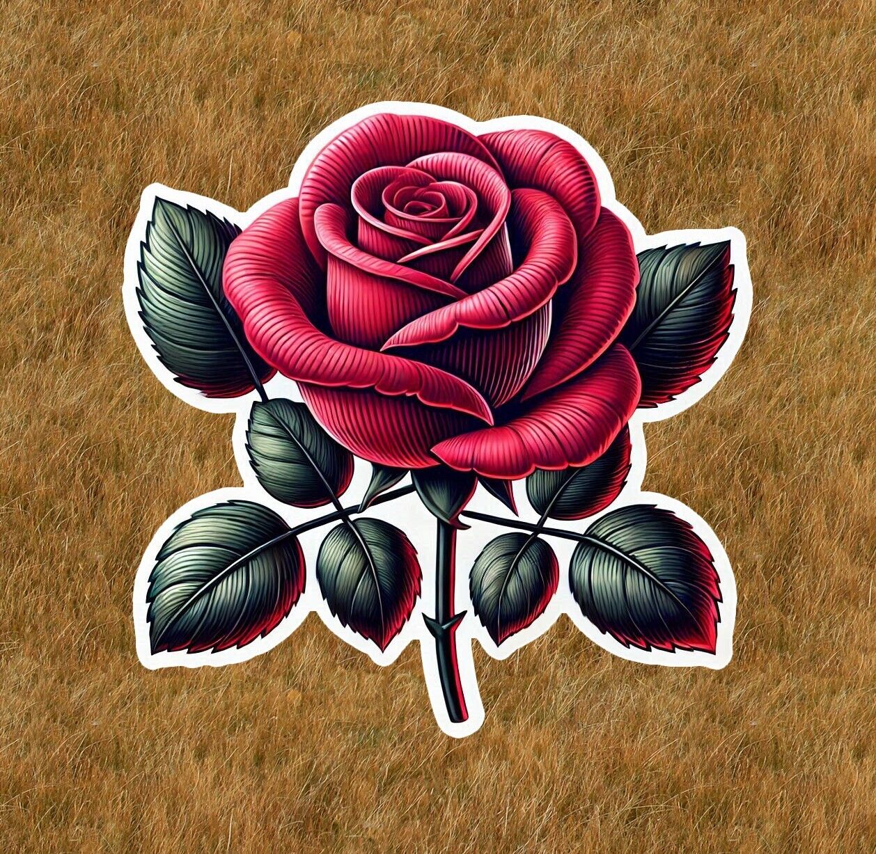 Beautiful red rose vinyl sticker decal - many sizes available