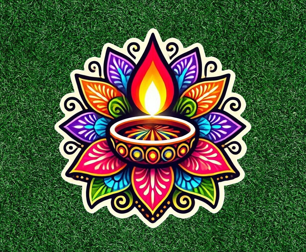 Diwali Deepavali Hindu festival of lights vinyl sticker decal - many sizes