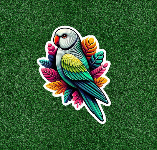 Beautiful colorful parakeet vinyl sticker decal - many sizes available