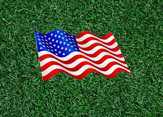 United States Flag blowing in the wind vinyl sticker decal - many sizes