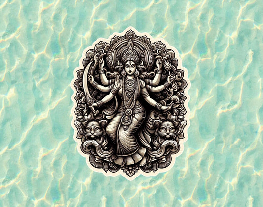 Hindu Goddess Durga vinyl decal sticker - many sizes available