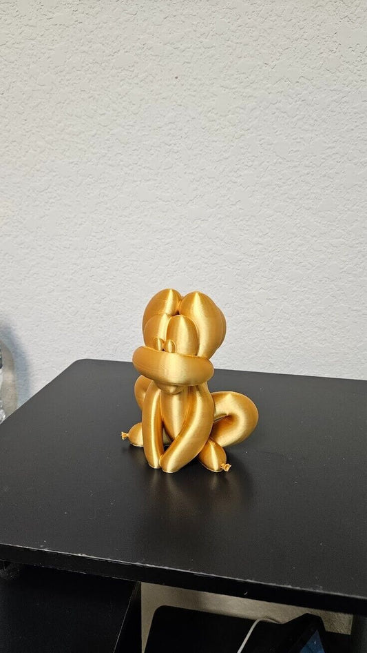 Balloon Frog figurine - Large 7 inches shimmering gold color