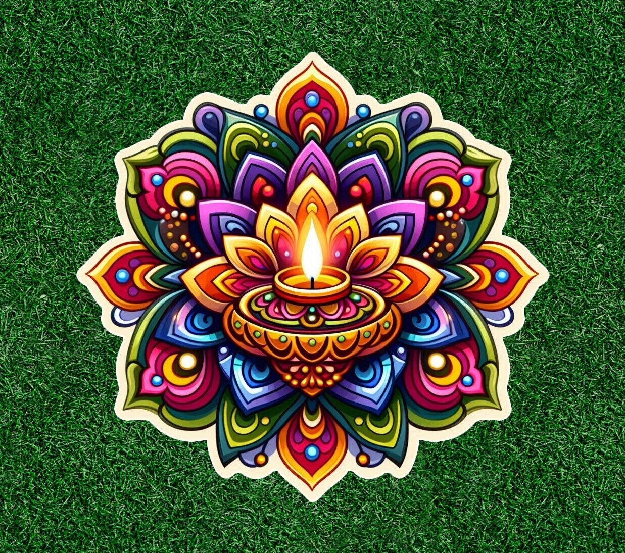 Diwali Deepavali Hindu festival of lights vinyl sticker decal - many sizes