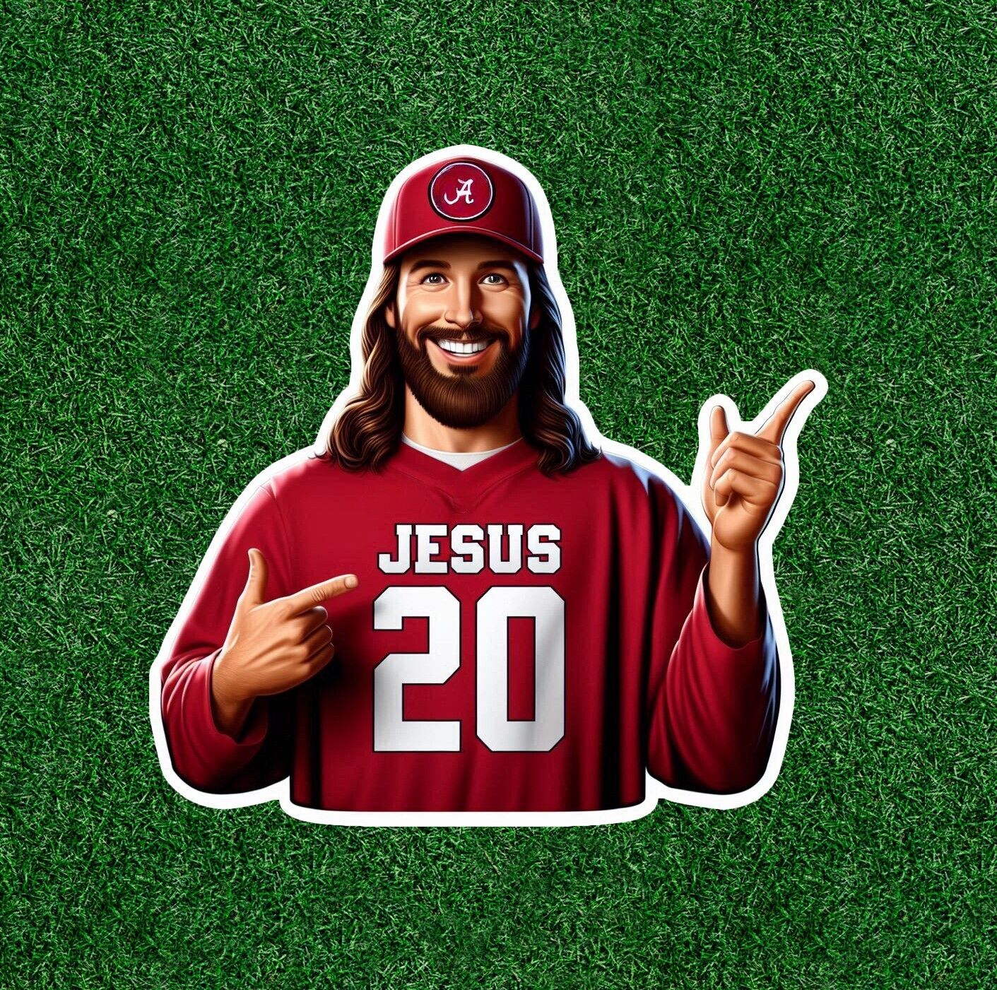 Jesus is a 'Bama fan vinyl sticker decal - several sizes available