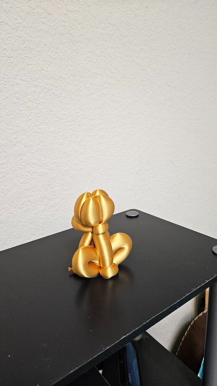 Balloon Frog figurine - Large 7 inches shimmering gold color