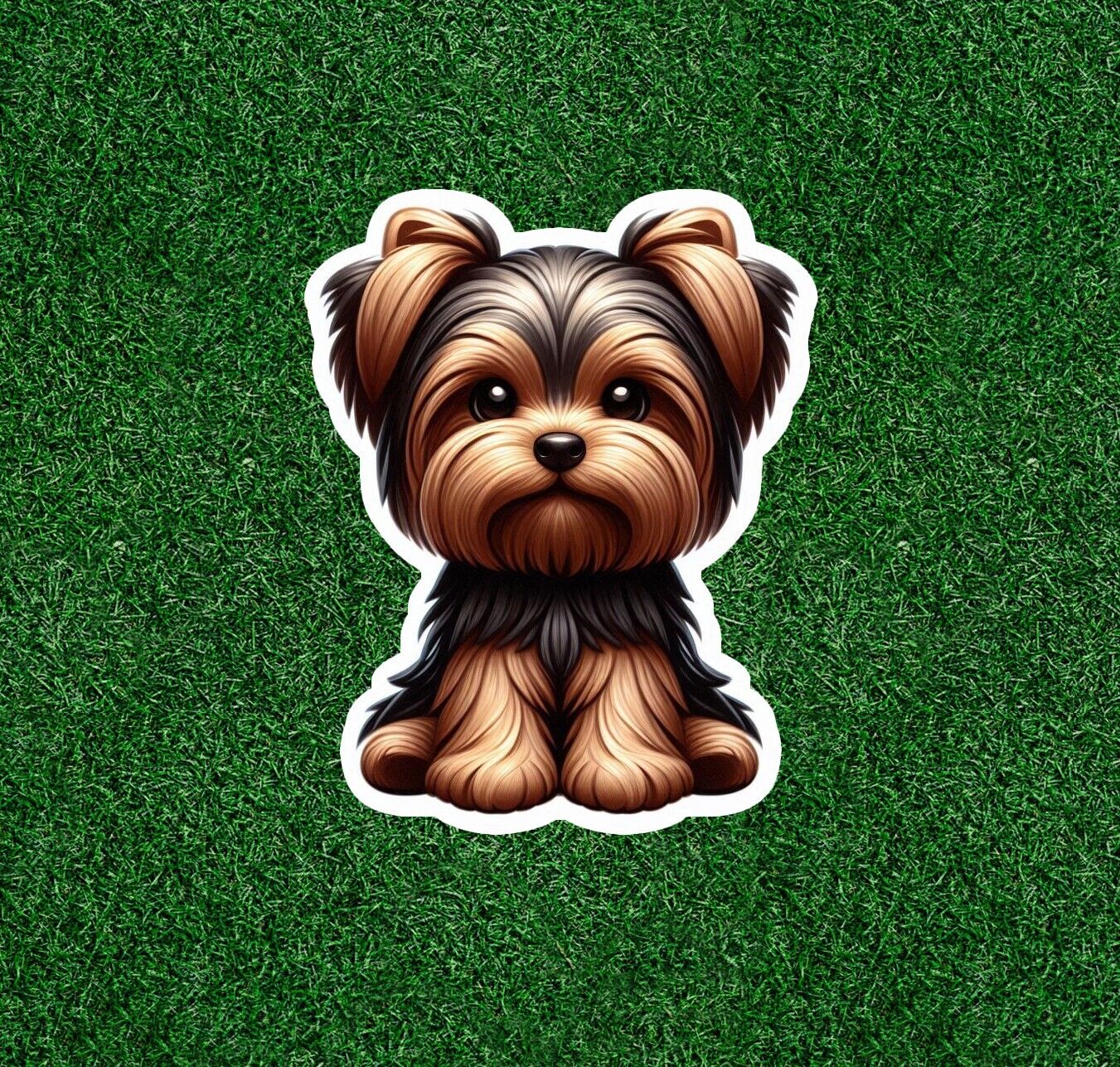 Cute Yorkshire Terrier yorkie dog vinyl sticker decal - many sizes available