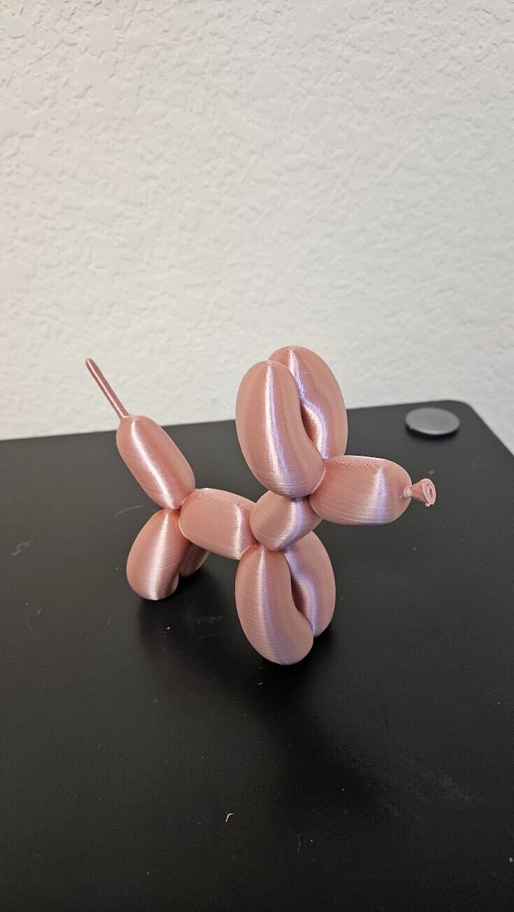 Balloon dog statue - shimmering rose gold color - 5 inches