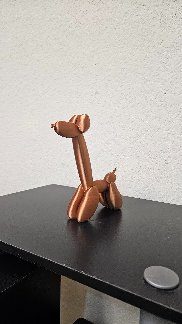 Balloon animal - giraffe statue - 7 inches in shimmering copper color