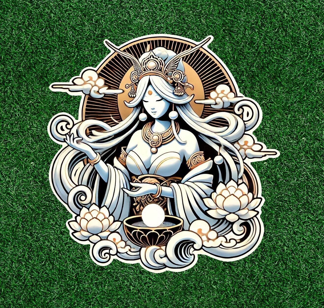 Japanese Sun Goddess Amaterasu vinyl decal sticker - many sizes available