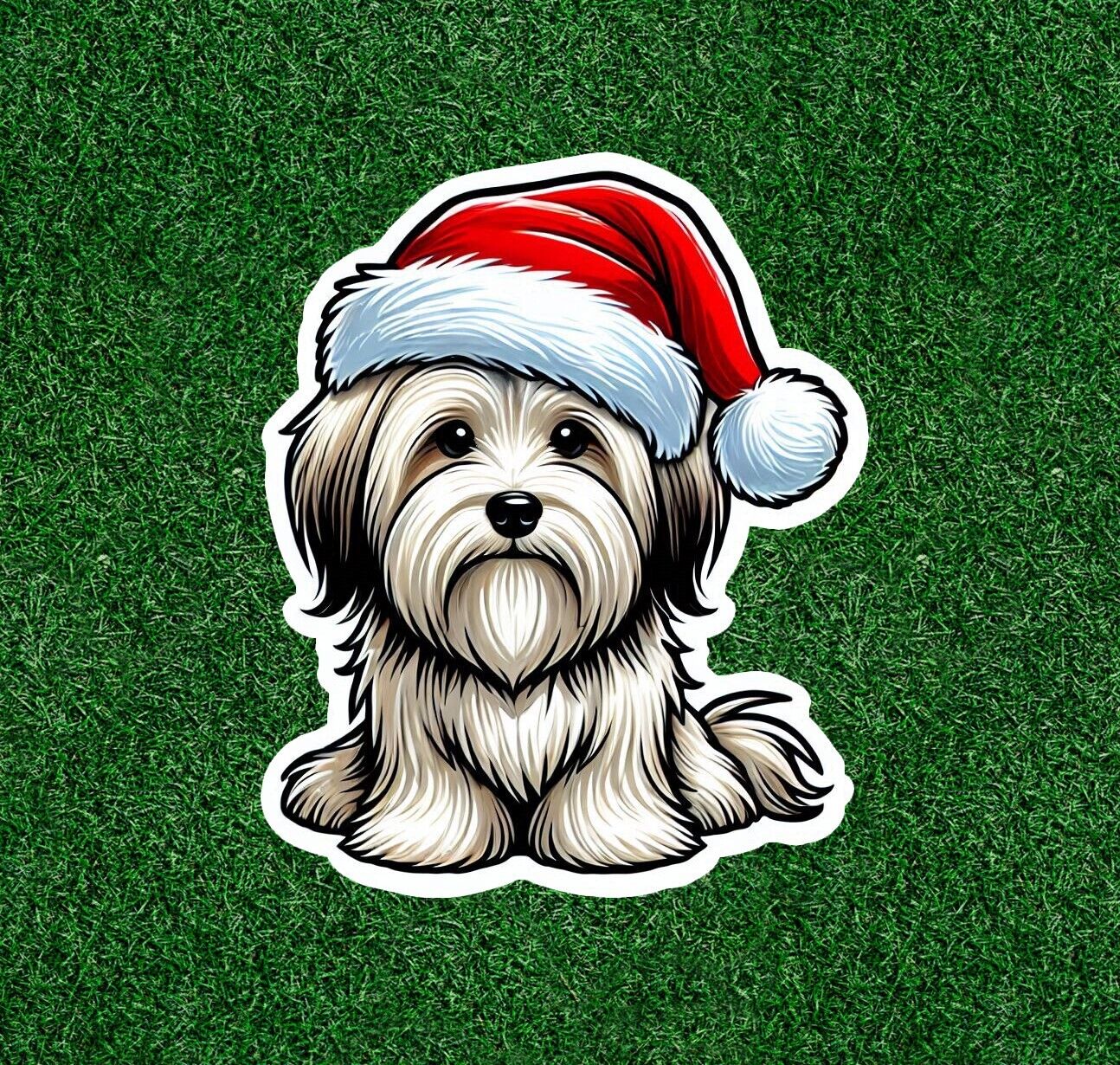 Christmas Havanese dog vinyl sticker decal - many sizes available