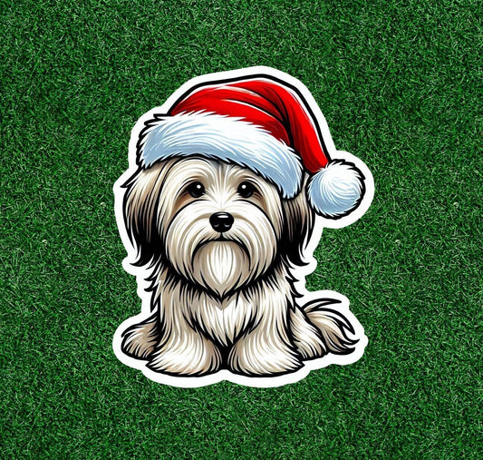 Christmas Havanese dog vinyl sticker decal - many sizes available