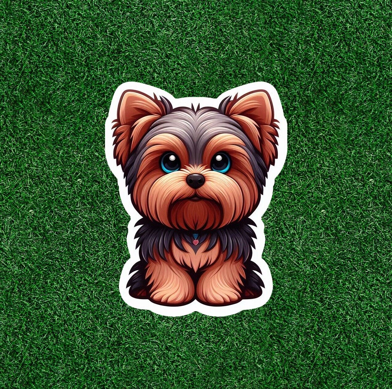 Cute Yorkshire Terrier yorkie dog vinyl sticker decal - many sizes available