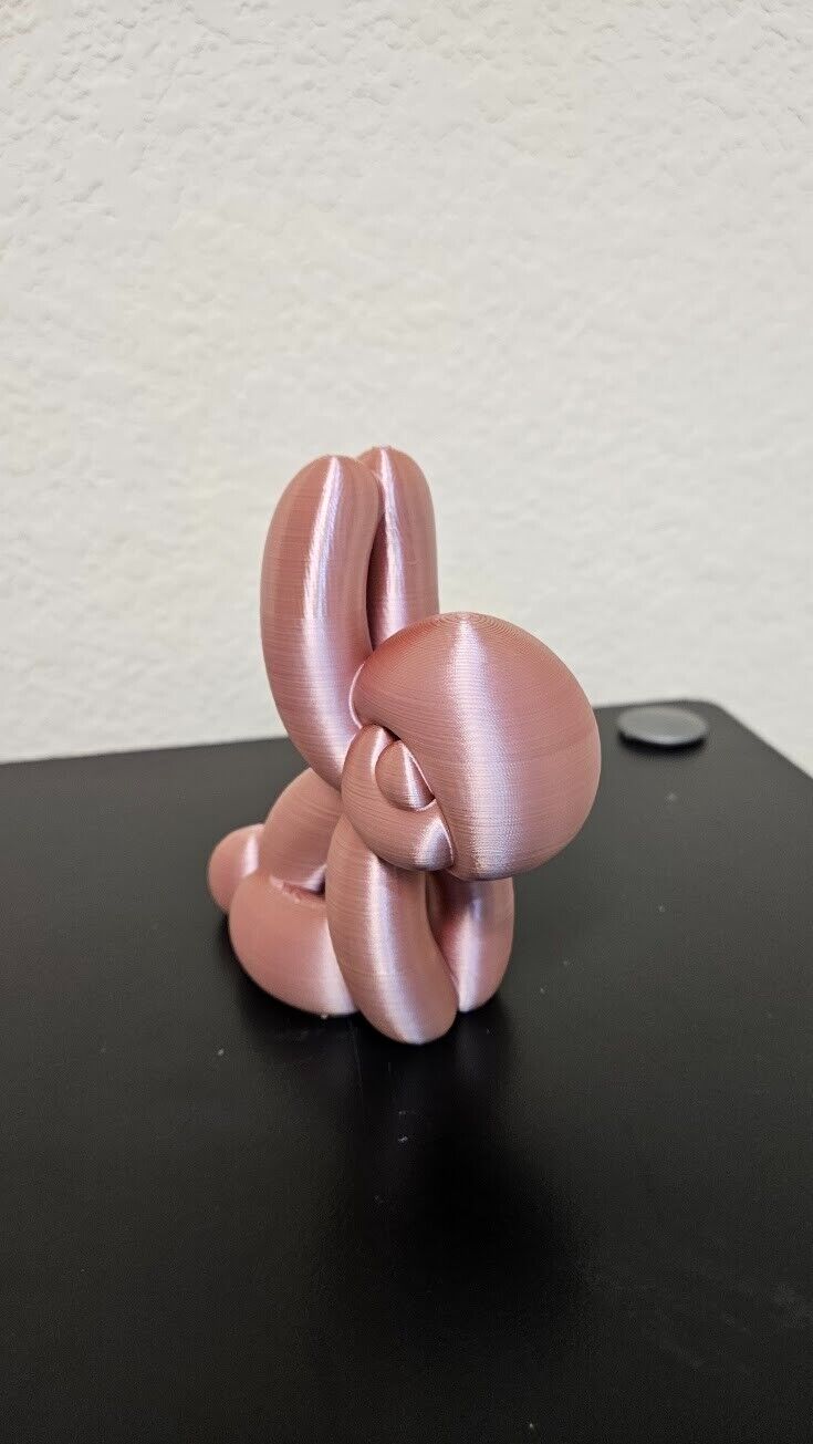 Balloon Bunny statue - shimmering rose gold color - 5 inches height