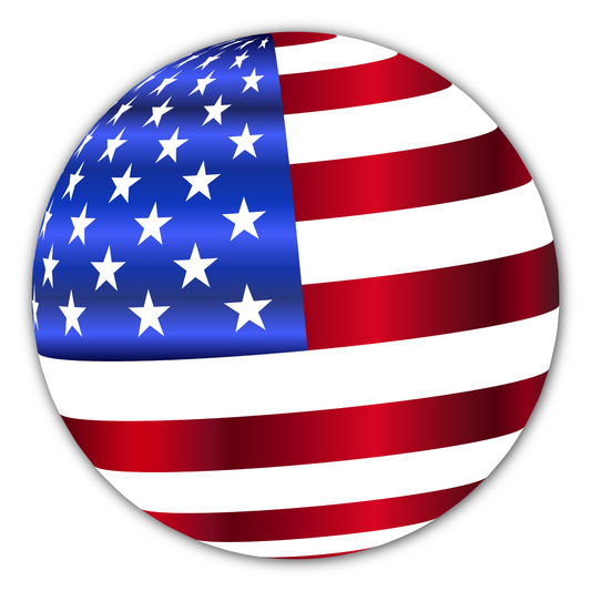 Circular design United States Flag vinyl sticker decal - many sizes available