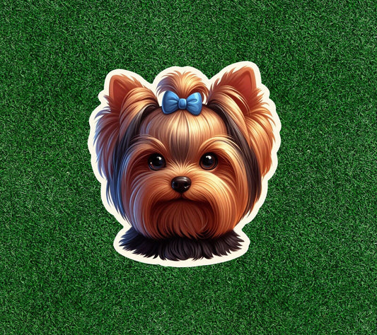 Cute Yorkshire Terrier yorkie dog vinyl sticker decal - many sizes available