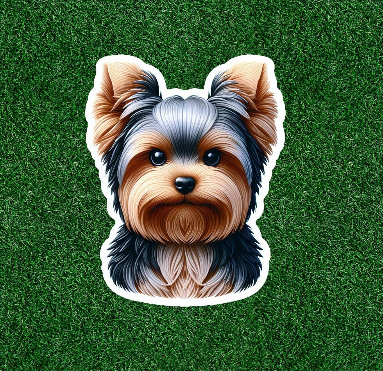 Cute Yorkshire Terrier yorkie dog vinyl sticker decal - many sizes available