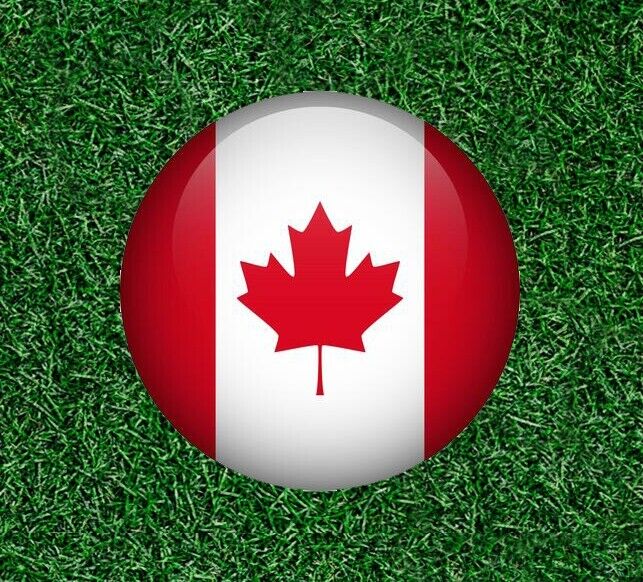 Canada Flag circle button design sticker decal - many sizes available