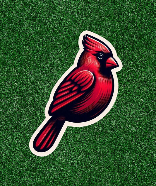 Beautiful red cardinal vinyl sticker decal - many sizes available