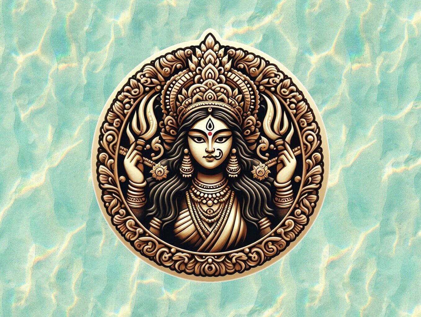 Hindu Goddess Durga vinyl decal sticker - many sizes available