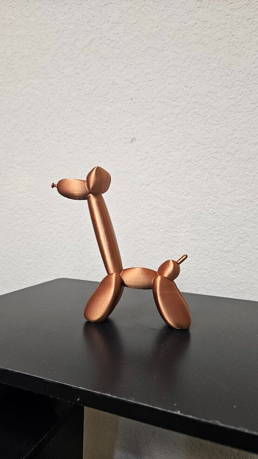 Balloon animal - giraffe statue - 7 inches in shimmering copper color