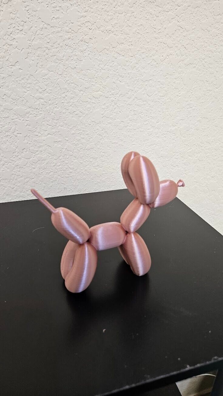 Balloon dog statue - shimmering rose gold color - 5 inches