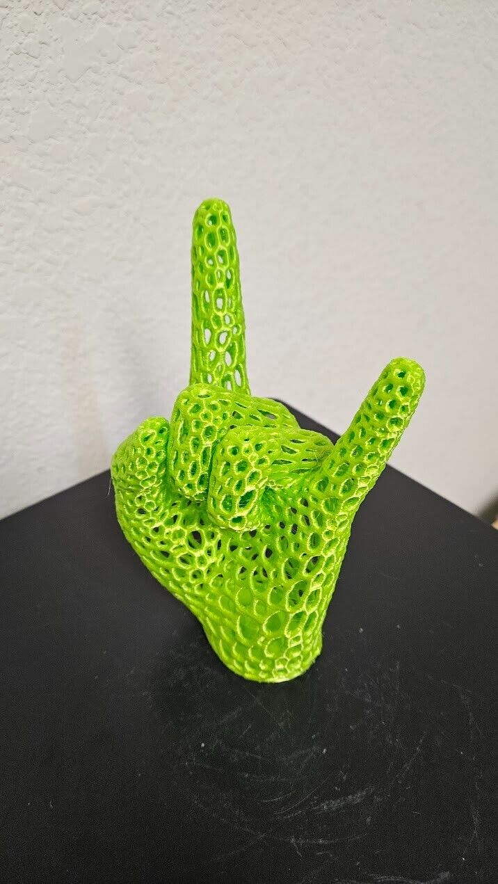 Perfect gift for the heavy metal fan! Lets rock hand sign-shimmering lime green