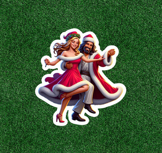 Jesus Claus is dancing! vinyl sticker decal - several sizes available